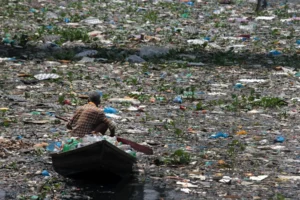 Polluted river showing how greenhouse gases would look if visible | climate change causes 